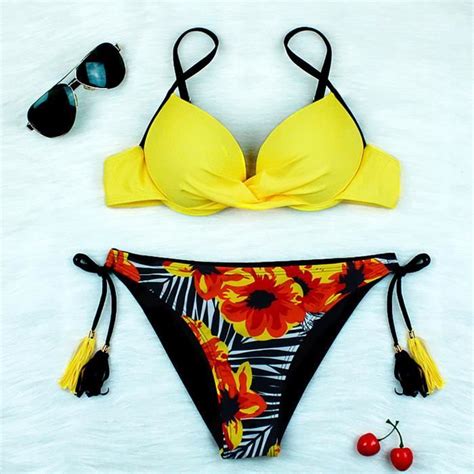 Bikini Maillot De Bain Femme Couleur Bonbon Imprim Num Rique Dos