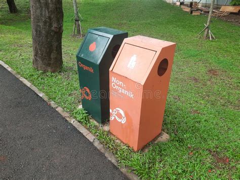 Trash Bins For Organic And Non Organic Waste Stock Photo Image Of