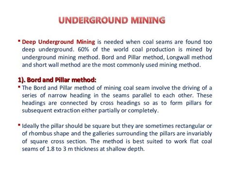 Coal mining methods