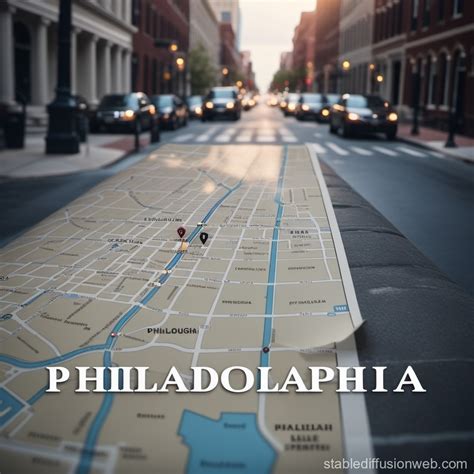 Labeled Street Map Of Philadelphia Digital Art Style Prompts Stable