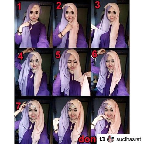 Tutorial Hijab Segi Empat Dengan Dua Warna Ragam Muslim