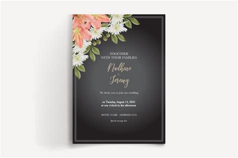 Plantilla De Invitaci N Floral De Despedida De Soltera Vector Premium