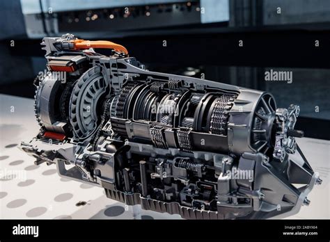 Side View Cross Section Of Automatic Transmission Gearbox Stock Photo