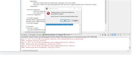 Java Error Server Tomcat V Server At Localhost Failed To Start