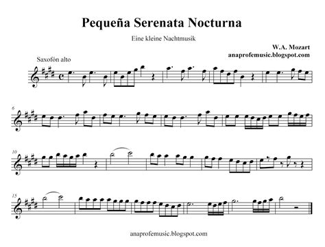 Anaprofemusic Partitura Peque A Serenata Nocturna De W A Mozart