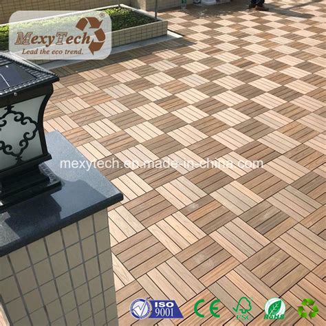 Waterproof Wood Plastic Composite Interlocking DIY WPC Deck Tile For