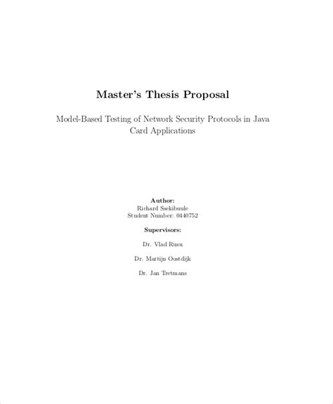 Master Thesis Proposal Example Pdf