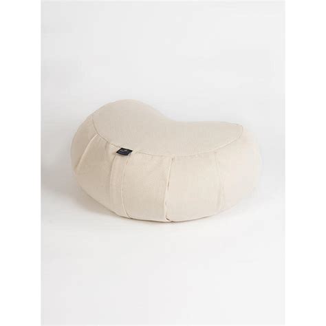 Yoga Studio Eu Organic Buckwheat Zafu Crescent Cushion Natural White