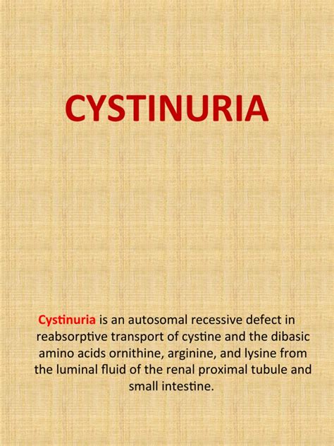 Pathophysiology, Presentation, Diagnosis and Management of Cystinuria ...