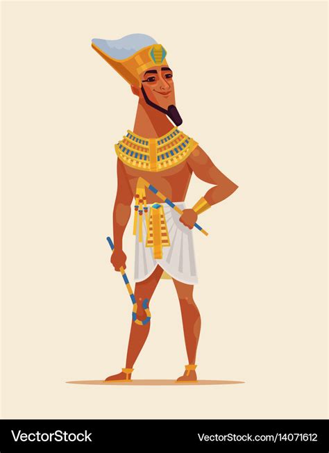 Happy Smiling Young Egyptian Pharaoh Royalty Free Vector