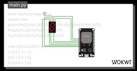 Seven Segment Display With Micropython Wokwi ESP32 STM32 Arduino