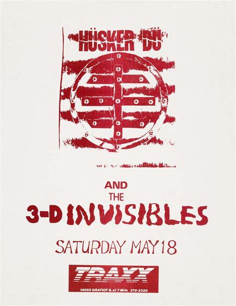 Hüsker Dü, 18 May 1985 poster (Traxx, Detroit)