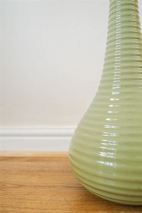 Large Pottery Light Green Vase Floor Standing Or Table Top Etsy