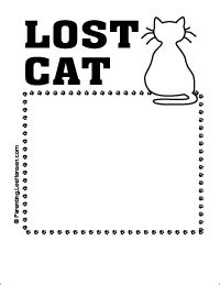 Lost Cat Poster Template, Printable Sign