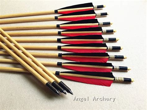 High Quality 12pk Handmade Wooden Arrows Cedar Wood Shafts Arrows For