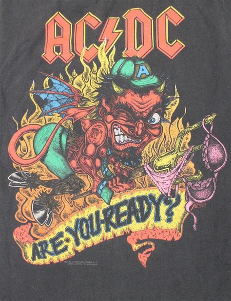 1990 dated Vtg AC DC Are You Ready Graphic Novelty Pr… - Gem