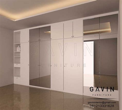 Design Lemari Pakaian Sliding Kaca Minimalis Gavin Interior