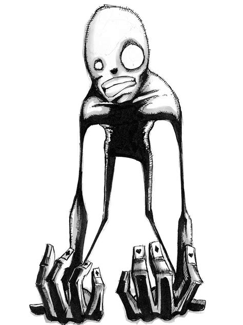 A Black And White Drawing Of A Cartoon Character Sitting On Top Of Four