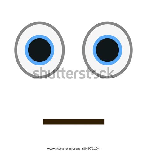 Neutral Emoticon Indifferent Emoji Vector Illustration Stock Vector