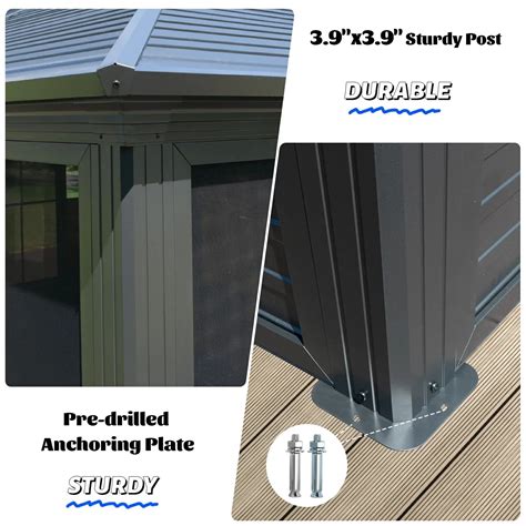 Domi All-Season Sunroom with Double Sliding Doors, Aluminum frame and