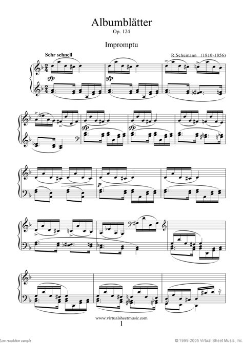 Free sheet music Schumann Robert Op 124 Albumblätter Piano solo