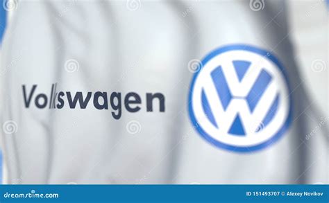 Bandera Que Agita Con El Logotipo De Volkswagen Primer Representaci N