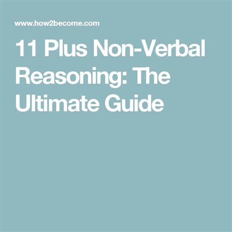 Plus Non Verbal Reasoning The Ultimate Guide Guide Ultimate