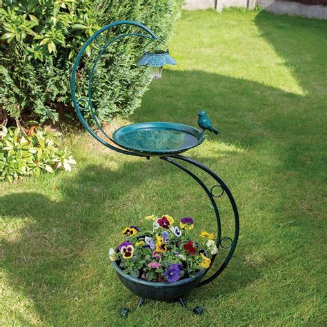 Gardenkraft Solar Lit Bird Bath With Planter