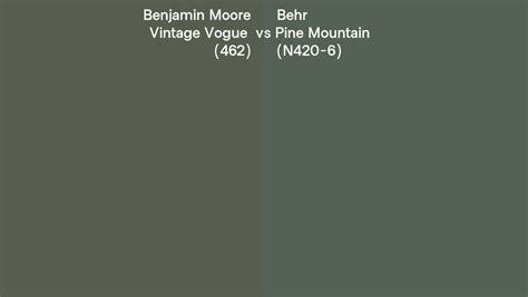 Benjamin Moore Vintage Vogue 462 Vs Behr Pine Mountain N420 6 Side