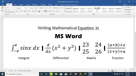 How To Write Mathematical Equations In Ms Word Use In Your Assignment