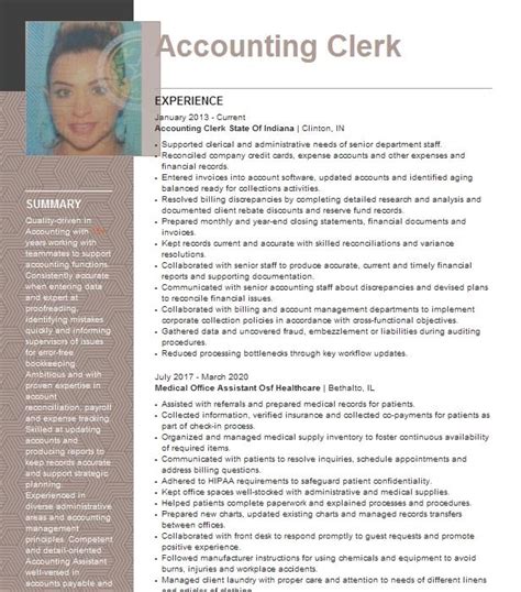 Accounting Clerk Resume Example