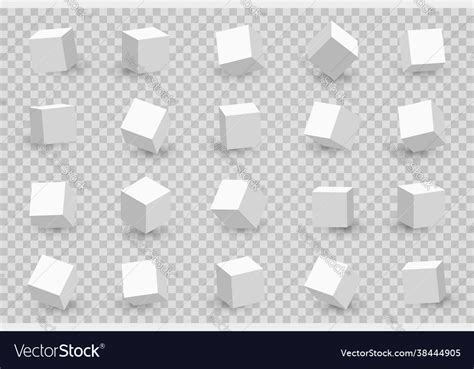 3d Cubes In Different Perspective Angles Vector Image