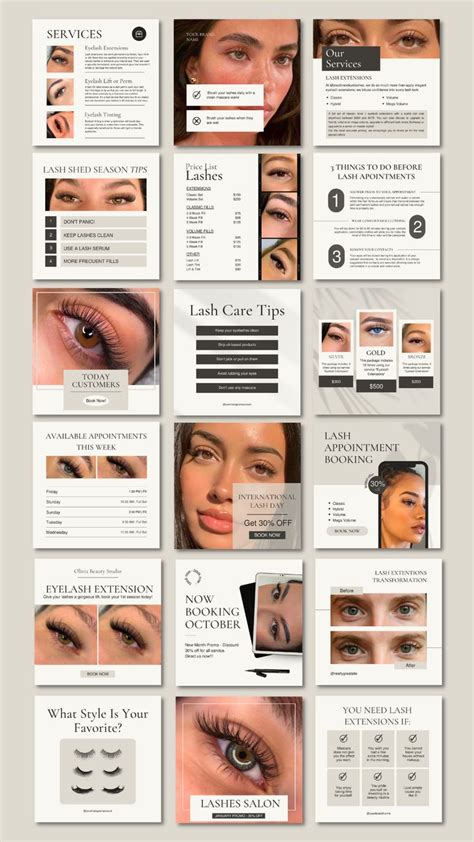 Lash Tech Instagram Templates Lash Tech Posts Lash Tech Social