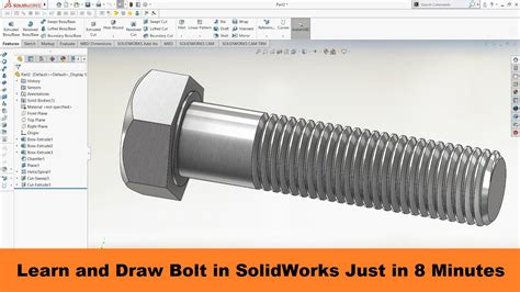 How To Make Bolt In Solidworks Solidworks Tutorial Bolt With Threaded