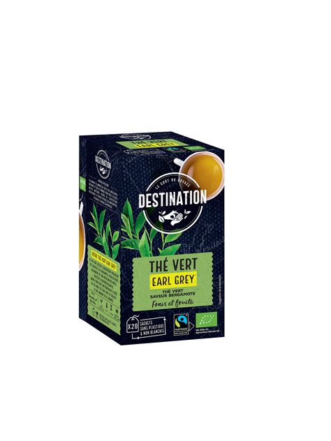 Thé Vert Earl Grey Bio Equitable Sachets Destination Bio