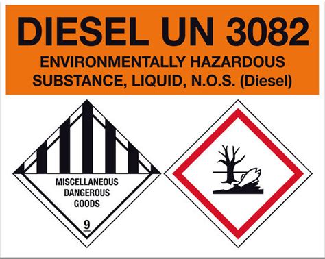 Hazchem Diesel Un3082 Sign Markit Graphics