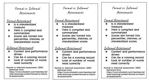 Formal Vs Informal Assessments Bookmark Informal Assessment Formal