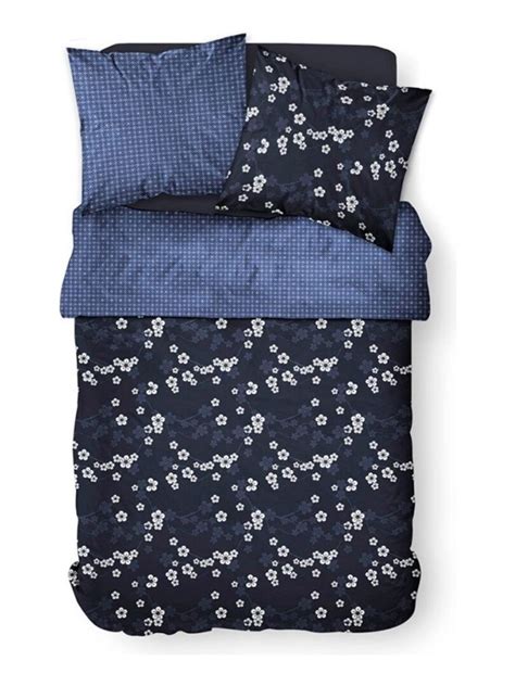 Housse De Couette Sunshine Fuji Taie S Coton Fils Bleu