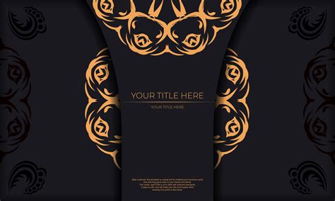 Black template banner with abstract ornaments and place under the text. Template for design ...