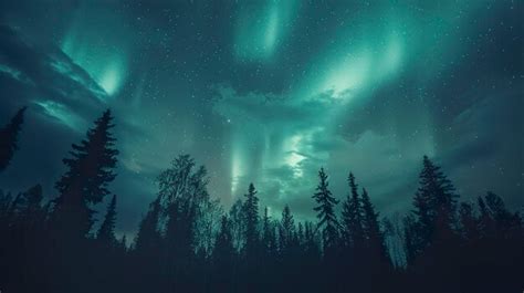 A Photo Of The Night Sky With Northern Lights Premium AI Generated Image