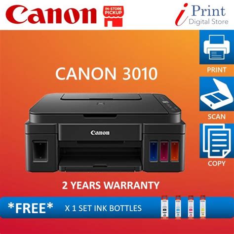 Canon Pixma G3010 Refillable Ink Tank All In One Printer Wireless Color