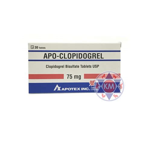 Apo Clopidogrel 75mg Fct Bp 3 X 10s Km Vet Pharm Sdn Bhd