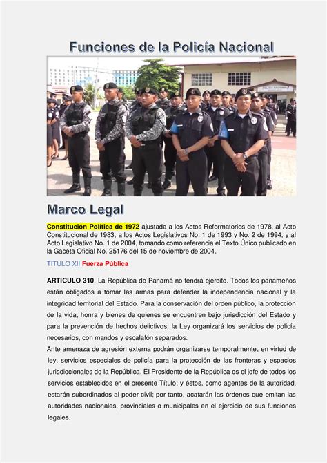 Calaméo Funciones De La Policia Nacional