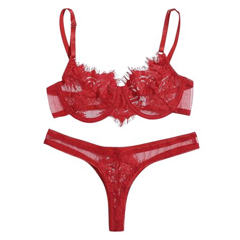 Kcodviy Underwear Lace Temptation Three Point Lingerie With Steel Ring