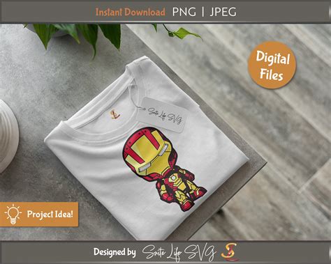 Baby Ironman SVG Chibi Superhero Print File PNG Print Svg For Cricut