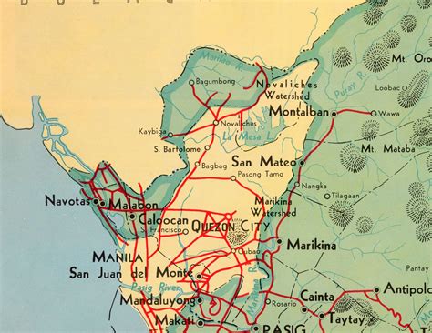 1959 Large Rare Vintage Map Of Rizal The Philippines Manila 47 Off