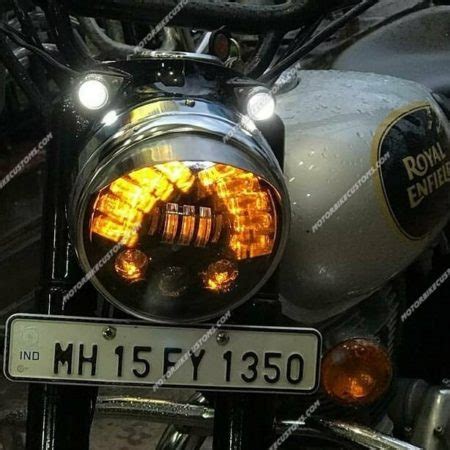 Hjg Teeth Led Headlight For Royal Enfield Watts Motorbikecustoms