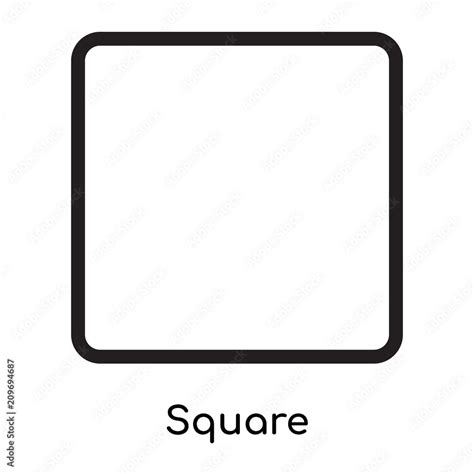 Square icon vector sign and symbol isolated on white background, Square ...