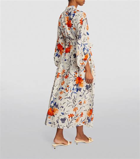 Womens Erdem Multi Floral Print Midi Dress Harrods Uk