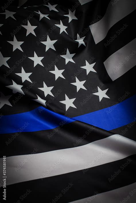 Police Thin Blue Line Flag Stock Illustration Adobe Stock